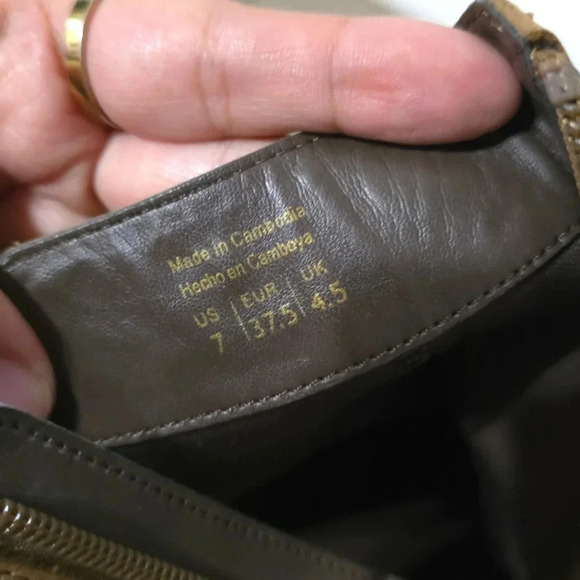 ALDO Mathia Brown Cognac Genuine Suede Block Heel Booties, Pre-loved, Zipper, 7 - Picture 7 of 16